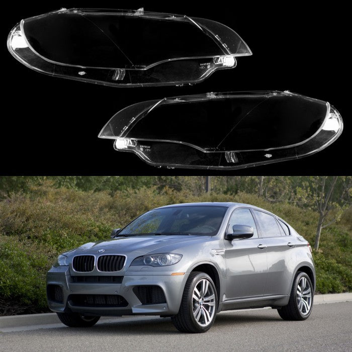 For BMW X6 E71 2008-2014 Car Front Headlight Shell Headlamps Transparent  Lens Glass Headlamps Cover Lampshad Lamp Shell Masks