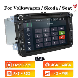 4G+64G Android 10 8/Octa-Core 2DIN CAR DVD PLAYER For Seat Altea Leon Toledo VW Passat POLO golf 5 6 touran passat Radio stereo